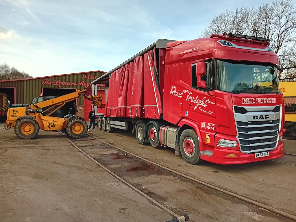 Loading components at West Shed
